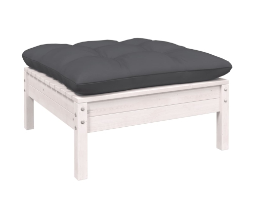 vidaXL 11-daļīgs dārza mēbeļu komplekts ar matračiem, balta priede