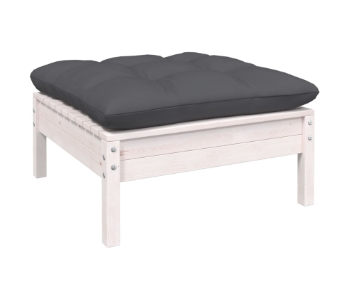 vidaXL 11-daļīgs dārza mēbeļu komplekts ar matračiem, balta priede