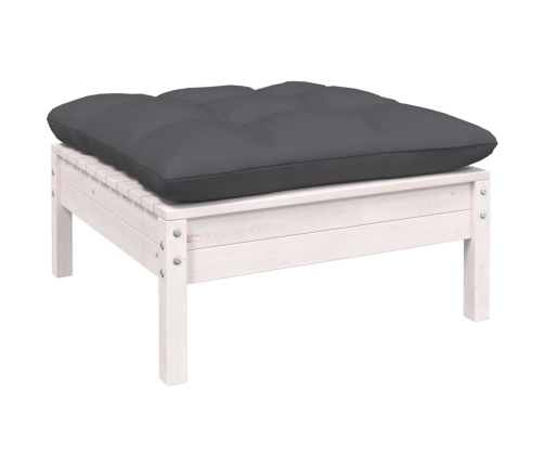 vidaXL 11-daļīgs dārza mēbeļu komplekts ar matračiem, balta priede