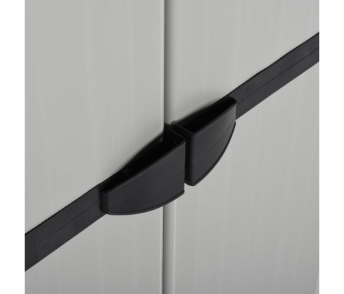 vidaXL dārza skapis, 3 plaukti, pelēks ar melnu, 68x40x168 cm