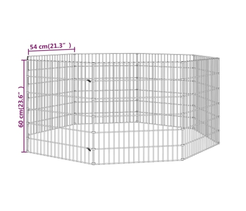 vidaXL dzīvnieku sētiņa, 8 paneļi, 54x60 cm, cinkota dzelzs
