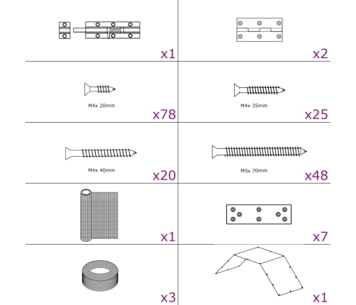 Vistu Būris, 268X100X190 Cm, Metāls Vidaxl