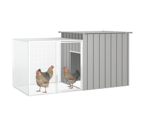 vidaXL vistu būris, pelēks, 200x91x100 cm, cinkots tērauds