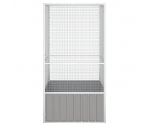 vidaXL putnu būris, pelēks, 111x107x211,5 cm, cinkots tērauds