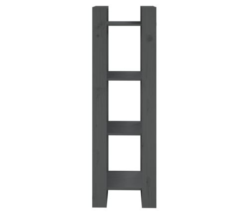 vidaXL grāmatu plaukts, pelēks, 41x35x125 cm, priedes masīvkoks