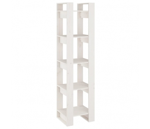 vidaXL grāmatu plaukts, balts, 41x35x160 cm, priedes masīvkoks