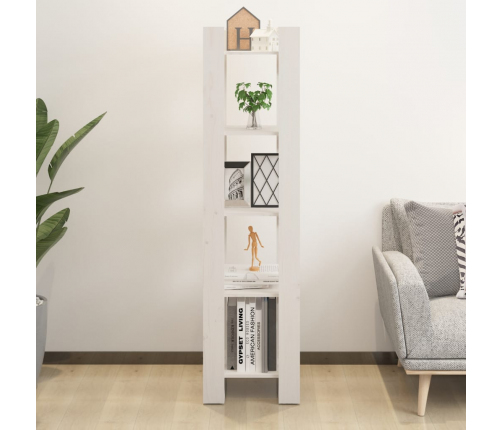 vidaXL grāmatu plaukts, balts, 41x35x160 cm, priedes masīvkoks