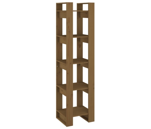 vidaXL grāmatu plaukts, medus brūns, 41x35x160 cm, priedes koks