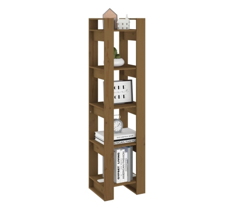 vidaXL grāmatu plaukts, medus brūns, 41x35x160 cm, priedes koks