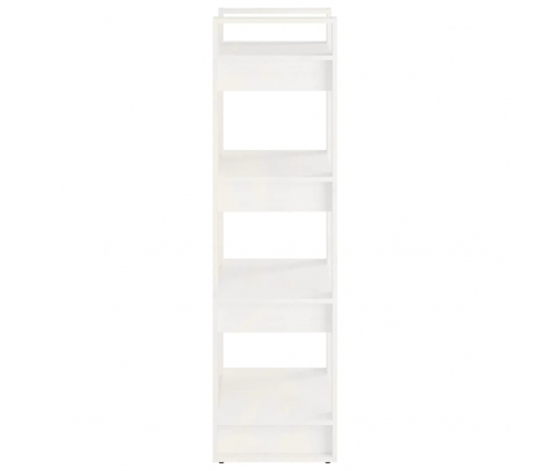 vidaXL grāmatu plaukts, balts, 60x35x125 cm, masīvkoks