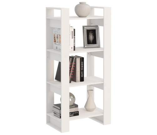 vidaXL grāmatu plaukts, balts, 60x35x125 cm, masīvkoks