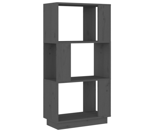 vidaXL grāmatu plaukts, pelēks, 51x25x101 cm, priedes masīvkoks