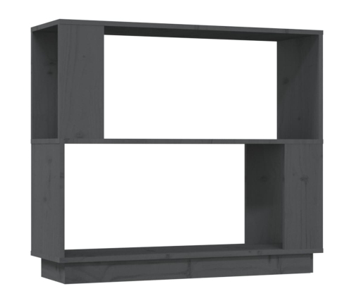 vidaXL grāmatu plaukts, pelēks, 80x25x70 cm, priedes masīvkoks