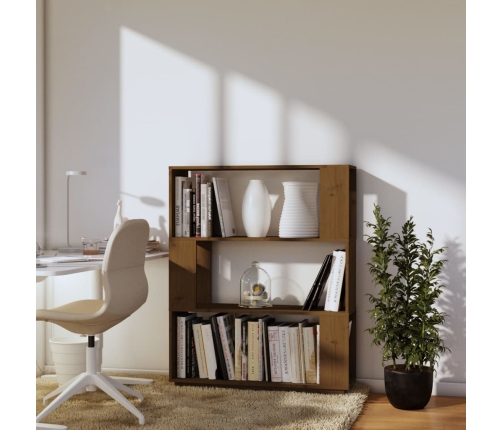 vidaXL grāmatu plaukts, medus brūns, 80x25x101 cm, masīvkoks