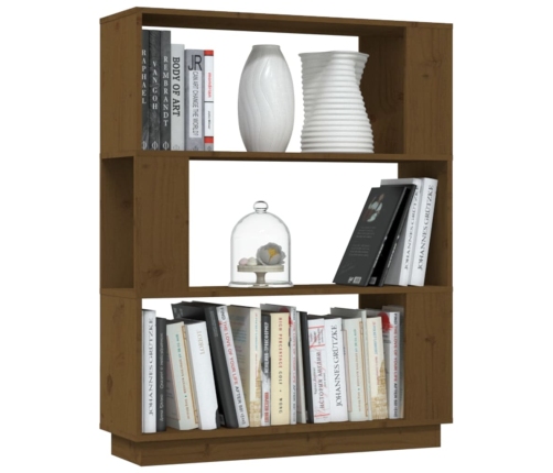 vidaXL grāmatu plaukts, medus brūns, 80x25x101 cm, masīvkoks