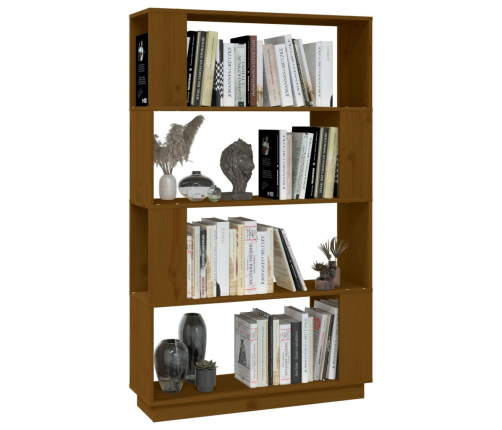 vidaXL grāmatu plaukts, medus brūns, 80x25x132 cm, masīvkoks