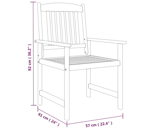 vidaXL 9-daļīgs dārza mēbeļu komplekts, akācijas masīvkoks, pelēks