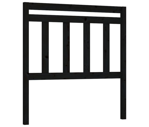 vidaXL gultas galvgalis, melns, 106x4x100 cm, priedes masīvkoks