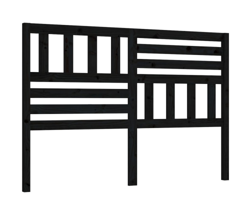 vidaXL gultas galvgalis, melns, 126x4x100 cm, priedes masīvkoks