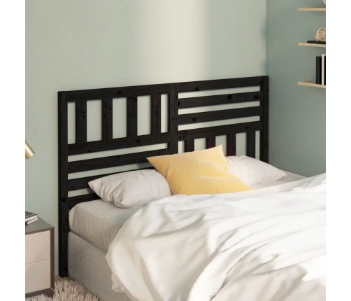 vidaXL gultas galvgalis, melns, 126x4x100 cm, priedes masīvkoks
