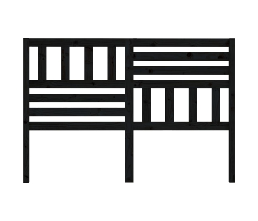 vidaXL gultas galvgalis, melns, 126x4x100 cm, priedes masīvkoks