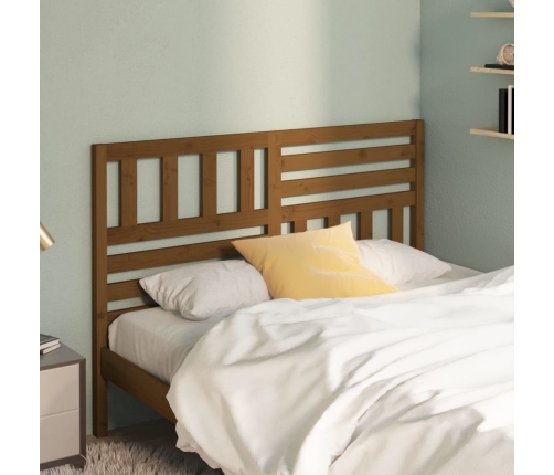 vidaXL gultas galvgalis, medus brūns, 156x4x100 cm, priedes masīvkoks