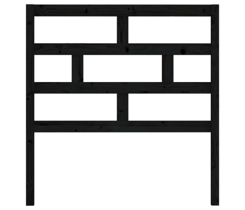 vidaXL gultas galvgalis, melns, 81x4x100 cm, priedes masīvkoks