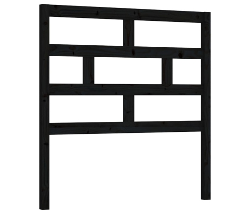 vidaXL gultas galvgalis, melns, 96x4x100 cm, priedes masīvkoks