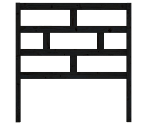 vidaXL gultas galvgalis, melns, 96x4x100 cm, priedes masīvkoks