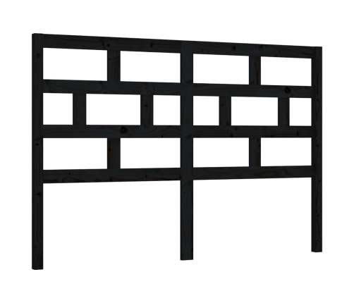 vidaXL gultas galvgalis, melns, 126x4x100 cm, priedes masīvkoks