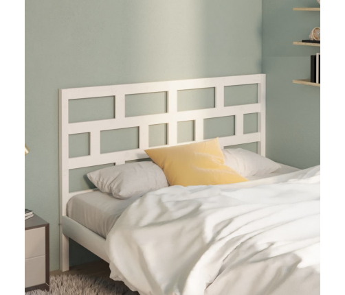 vidaXL gultas galvgalis, balts, 141x4x100 cm, priedes masīvkoks