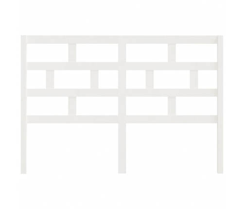 vidaXL gultas galvgalis, balts, 141x4x100 cm, priedes masīvkoks