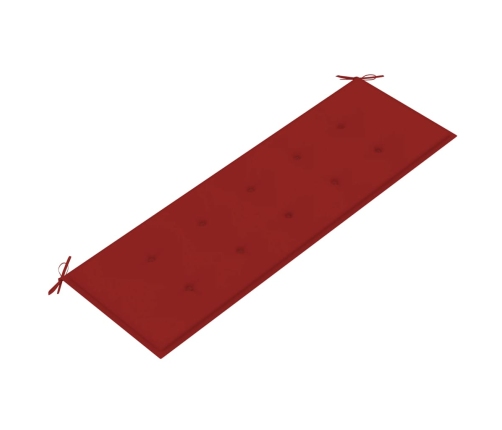 vidaXL sols ar sarkanu matraci, 150 cm, masīvs tīkkoks