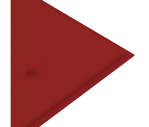 vidaXL sols ar sarkanu matraci, 150 cm, masīvs tīkkoks