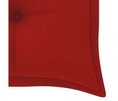 vidaXL sols ar sarkanu matraci, 150 cm, masīvs tīkkoks