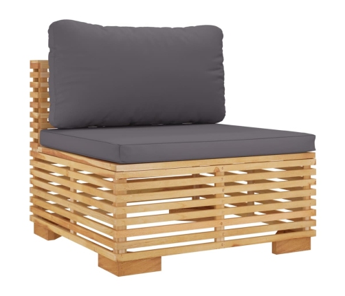 vidaXL 10-daļīgs dārza atpūtas mēbeļu komplekts ar matračiem, tīkkoks