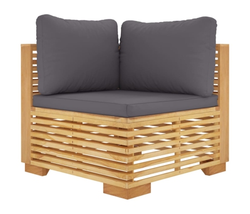 vidaXL 10-daļīgs dārza atpūtas mēbeļu komplekts ar matračiem, tīkkoks