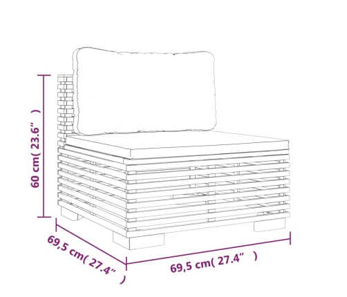 vidaXL 10-daļīgs dārza atpūtas mēbeļu komplekts ar matračiem, tīkkoks