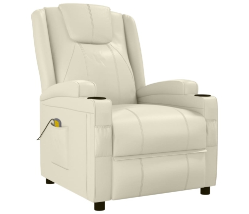 vidaXL masāžas krēsls, krēmbalta mākslīgā āda