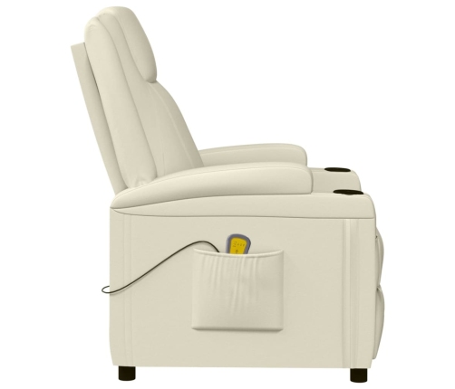 vidaXL masāžas krēsls, krēmbalta mākslīgā āda