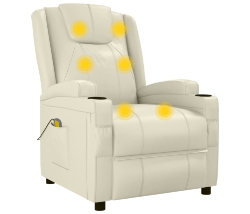 vidaXL masāžas krēsls, krēmbalta mākslīgā āda