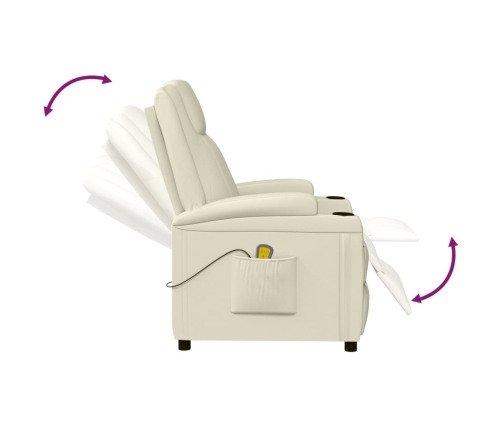 vidaXL masāžas krēsls, krēmbalta mākslīgā āda