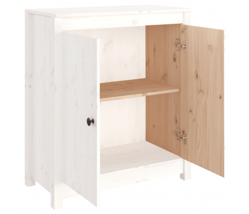 vidaXL kumode, balta, 70x35x80 cm, priedes masīvkoks