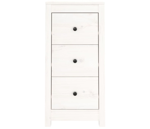 vidaXL kumode, balta, 40x35x80 cm, priedes masīvkoks