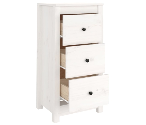 vidaXL kumode, balta, 40x35x80 cm, priedes masīvkoks
