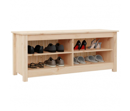 vidaXL apavu plaukts, 110x38x45,5 cm, priedes masīvkoks