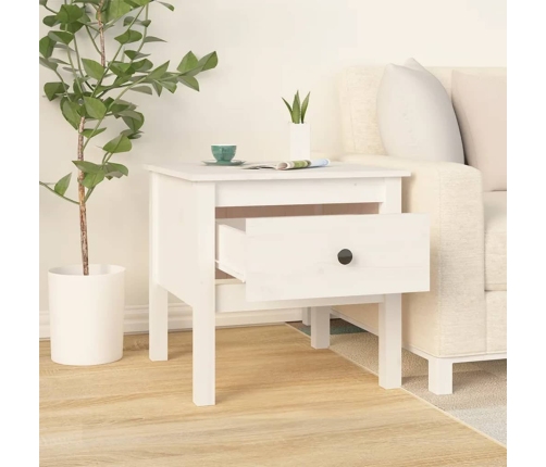 vidaXL galdiņi, 2 gab., balti, 50x50x49 cm, priedes masīvkoks