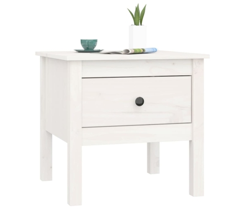 vidaXL galdiņi, 2 gab., balti, 50x50x49 cm, priedes masīvkoks