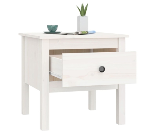 vidaXL galdiņi, 2 gab., balti, 50x50x49 cm, priedes masīvkoks