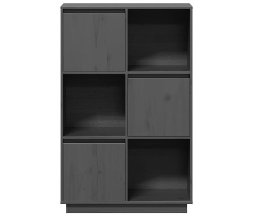 vidaXL augstais skapītis, pelēks, 74x35x117 cm, priedes masīvkoks